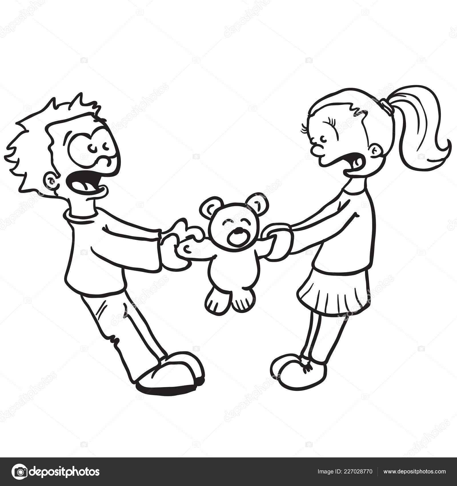 Black White Boy Girl Fighting Cartoon Vector Image By C Ainsel Vector Stock