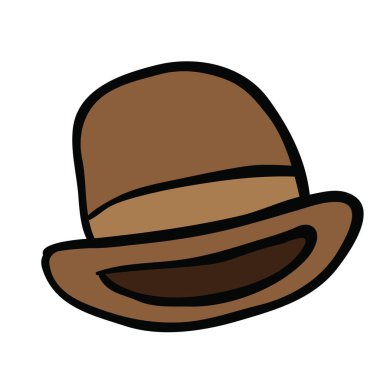 melon şapka karikatür üzerine beyaz izole