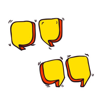 serbest el çekilmiş çizgi film illüstrasyon tırnak işaretleri