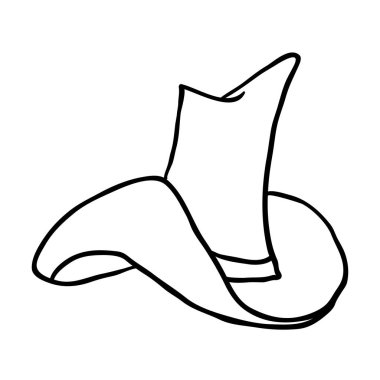 basit siyah beyaz kovboy şapkası