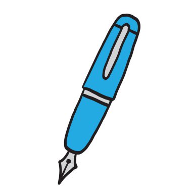 dolma kalem çizgi film illüstrasyon izole beyaz