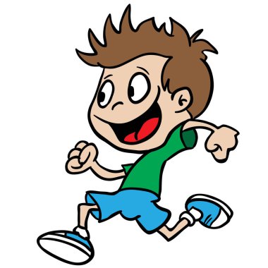 beyaz izole karikatür çalışan çocuk