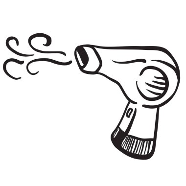 basit siyah ve beyaz saç kurutma makinesi