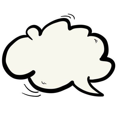 bulut konuşma balonu serbest çizilmiş karikatür çizimi