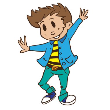 çocuk dans çizgi film illüstrasyon