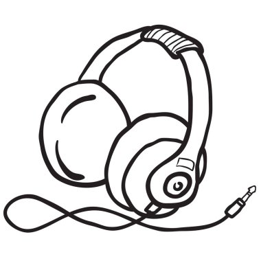 basit siyah beyaz kulaklık