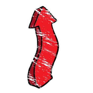 Grunge çizgi film illüstrasyon işaret eden ok