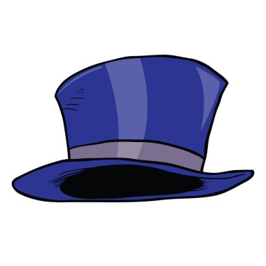 silindir şapka çizgi film illüstrasyon izole beyaz