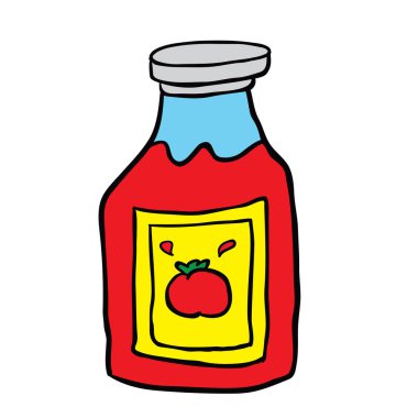 serbest çizilmiş karikatür Ketçap şişesi