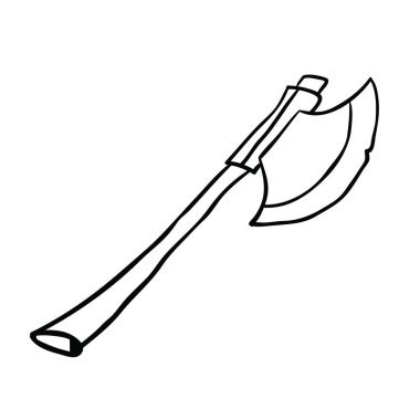 siyah ve beyaz balta çizgi film