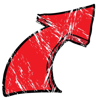 grunge drawing cartoon illustration of pointing arrow