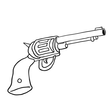 siyah ve beyaz silah çizgi film