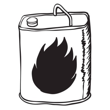 basit siyah beyaz benzin çizgi film