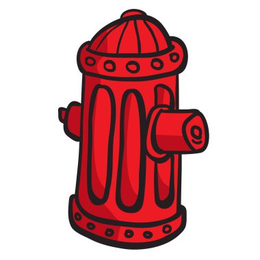 Yangın Hidrant karikatür doodle izole üzerinde beyaz