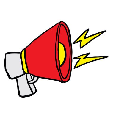 serbest çizilmiş karikatür çizimi loudhailer