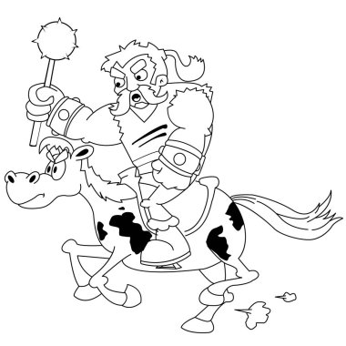 siyah ve beyaz öfkeli Süvari çizgi film