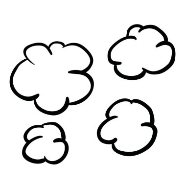 basit siyah beyaz serbest çizilmiş karikatür puf duman