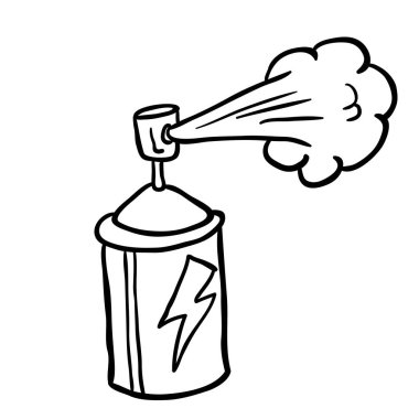siyah ve beyaz sprey illüstrasyon karikatür