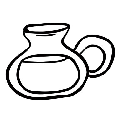 siyah ve beyaz limonata sürahi çizgi film