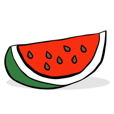 Karpuz çizgi film illüstrasyon izole beyaz