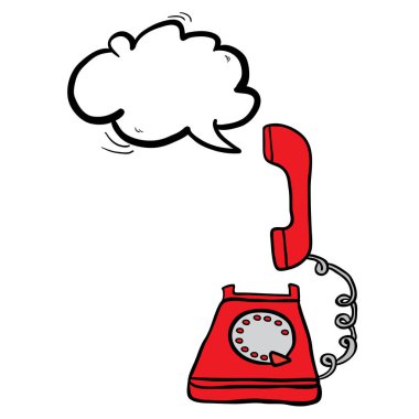 telefon konuşma buble karikatür ile