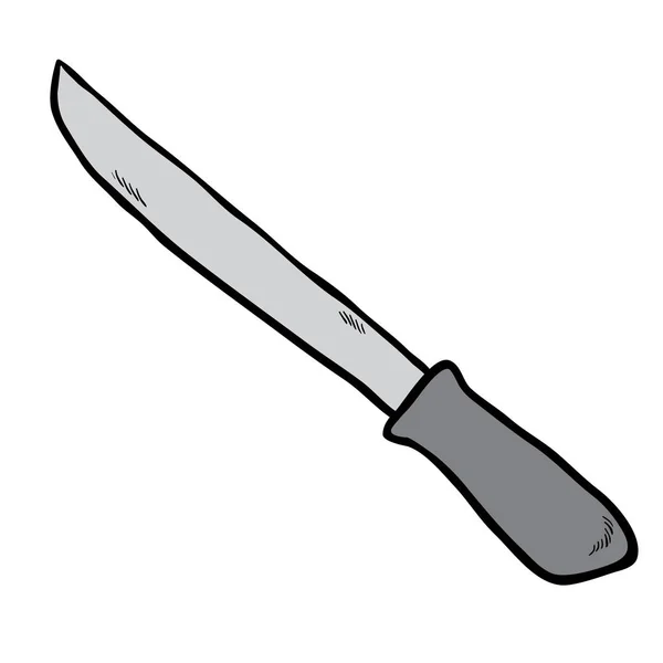 Ilustración Dibujada Mano Alzada Historieta Del Cuchillo Cuchillería — Vector de stock