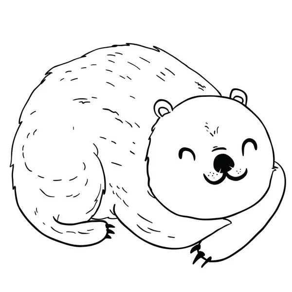 眠っているクマ漫画イラスト落書き白で隔離 — ストックベクタ