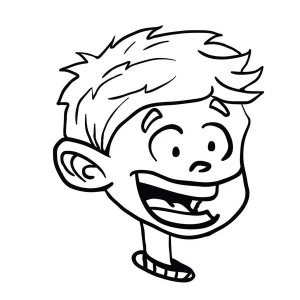 Menino Sorriso Desenho Animado Ilustração Isolado Branco — Vetor de Stock