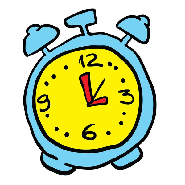 Alarm Clock Cartoon Isolated White — Stock Vector