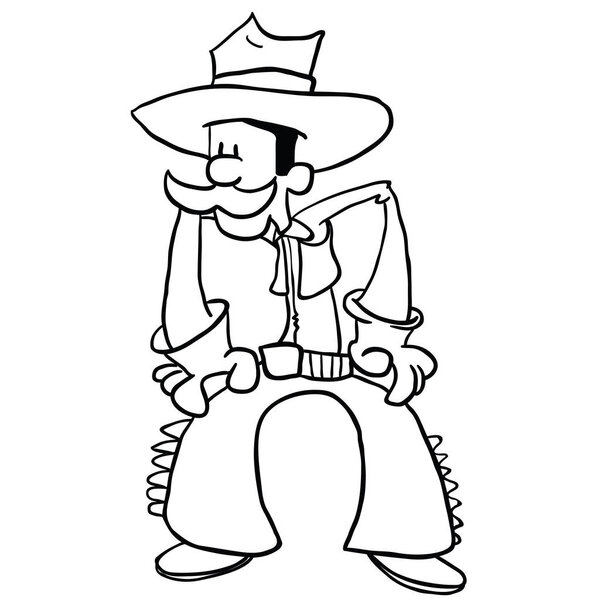 Чёрно-белый ковбойский мультфильм
