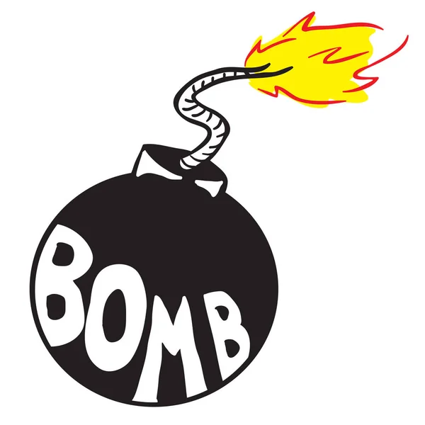 卡通炸弹孤立的白色 — 图库矢量图片