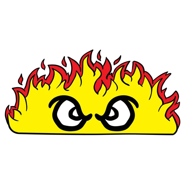 Wütend Aussehende Feuer Cartoon Illustration — Stockvektor