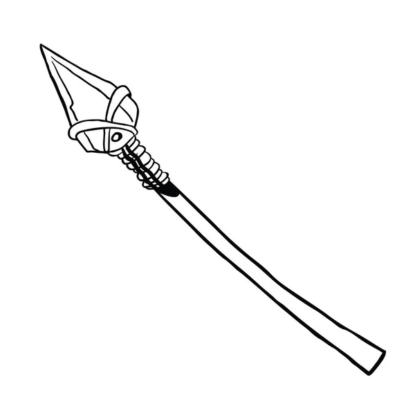 Spear Cartoon Ilustração Isolada Branco — Vetor de Stock