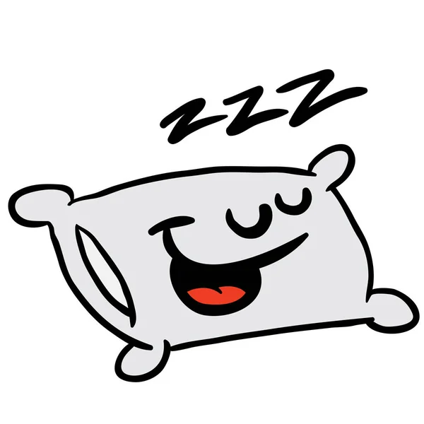 困倦的枕头动画片例证 — 图库矢量图片