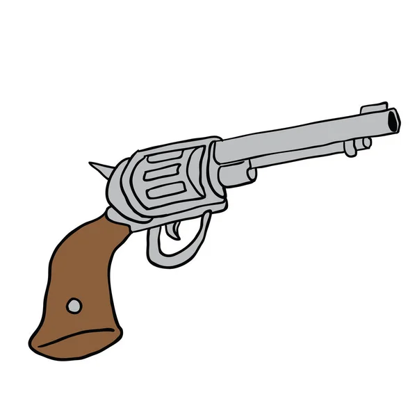 Pistole Karikatur Isoliert Auf Weiß — Stockvektor