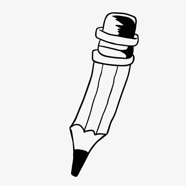 Dibujos Animados Lápiz Blanco Negro — Vector de stock