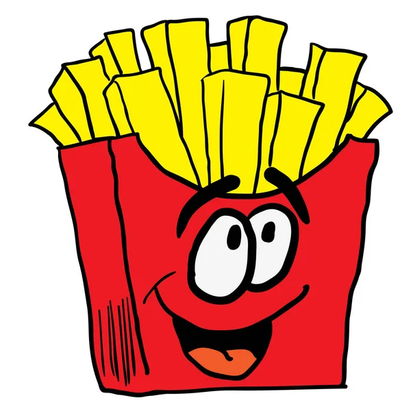 Happy French Fries Cartoon — Stock Vector