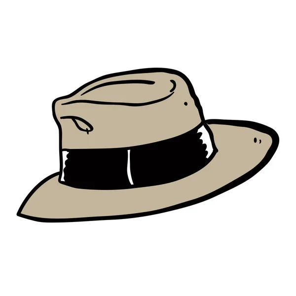 Illustrazione Mano Libera Del Cartone Animato Cappello — Vettoriale Stock