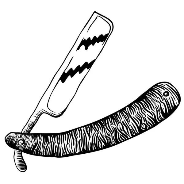 Einfacher Schwarz Weißer Rasiermesser Cartoon — Stockvektor