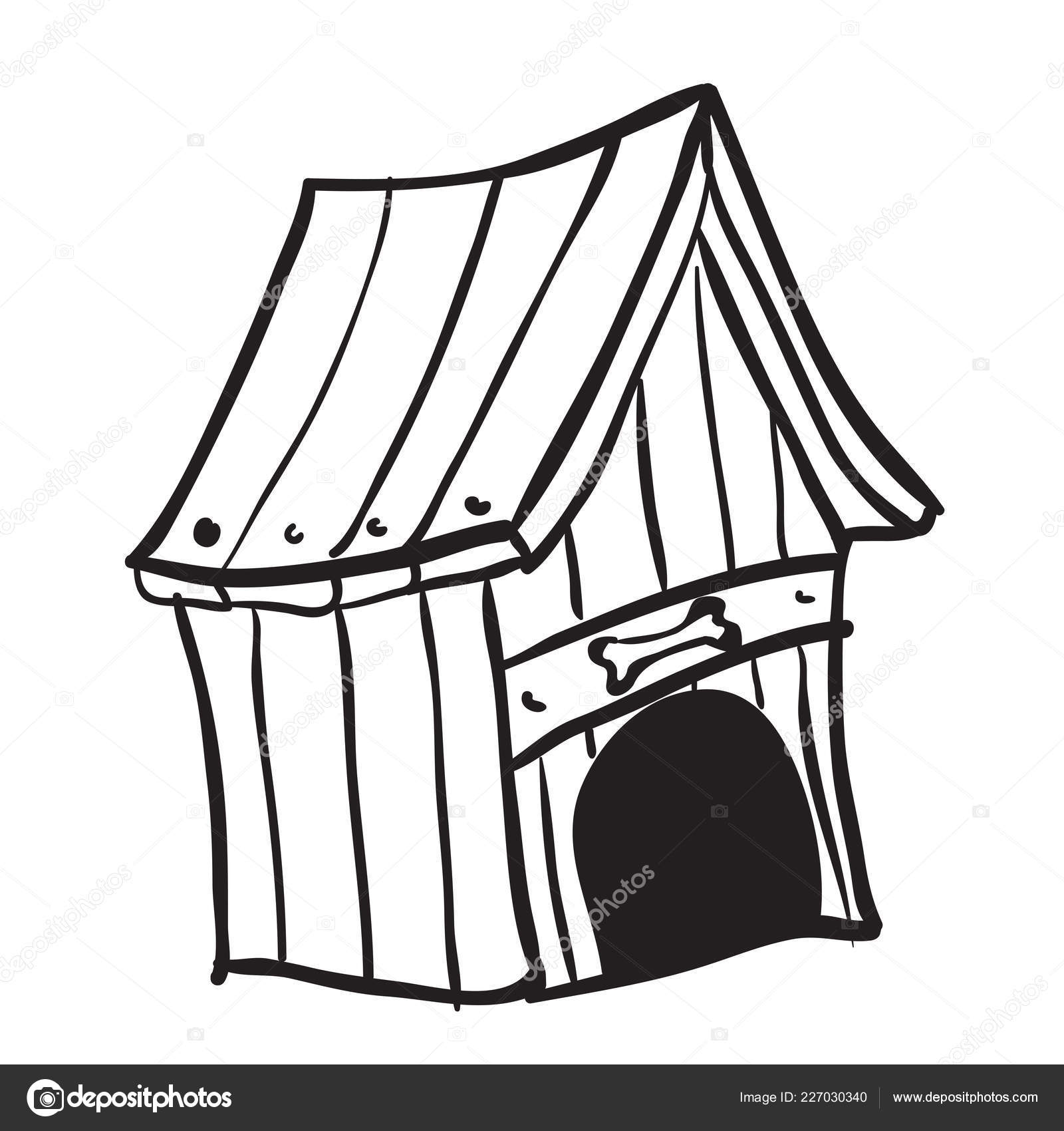 Dog House Clip Art Black And White Black White Dog House Cartoon