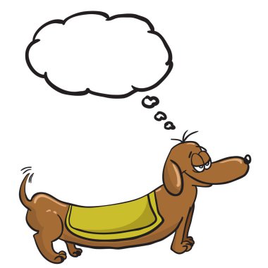 konuşma kabarcık karikatür ile kötü dachshund