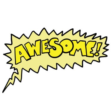 el yazılı kelime bir konuşma balonu awesome yazı