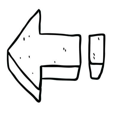 çizgi film doodle ok el çizilen illüstrasyon izole beyaz