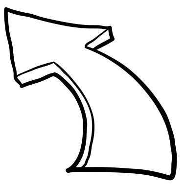 siyah ve beyaz serbest çizim karikatür illüstrasyon işaret eden ok