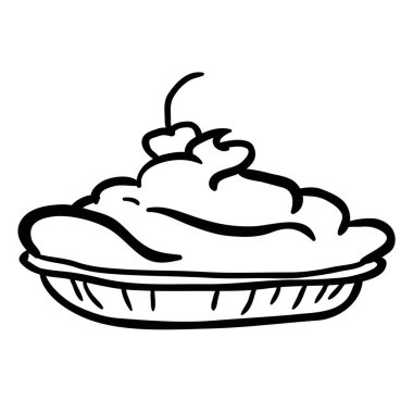 siyah ve beyaz pasta çizgi film