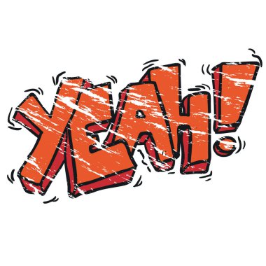 Evet! Grunge çizgi film illüstrasyon Not