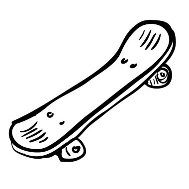 siyah ve beyaz kaykay çizgi film