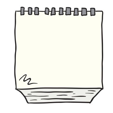 Not defteri serbest çizilmiş karikatür çizimi