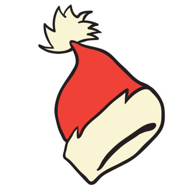 Santa şapka çizgi film illüstrasyon