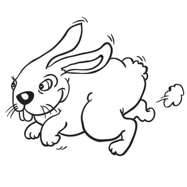 Siyah ve beyaz tavşan çizgi film